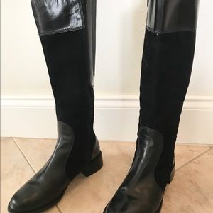 Taryn Rose Black Leather Knee High Ridin